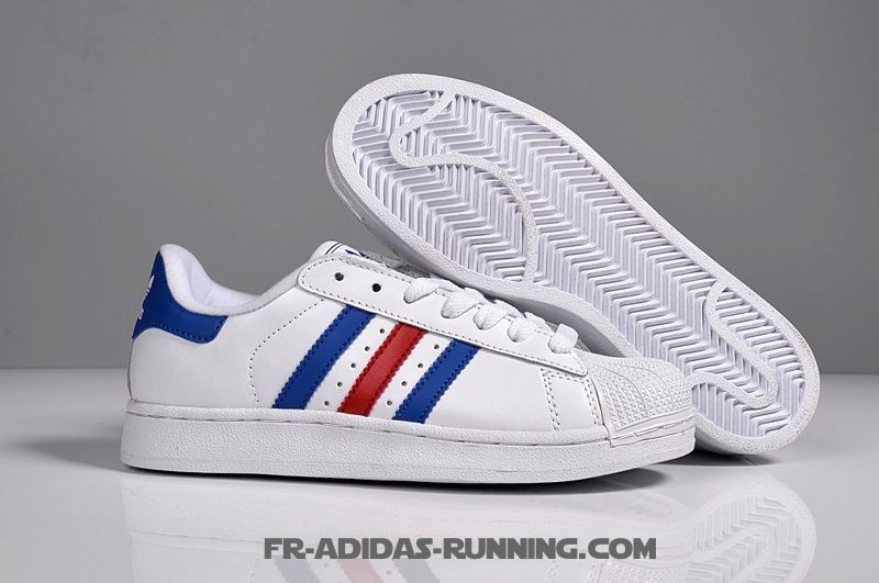 adidas superstar blanc bleu rouge